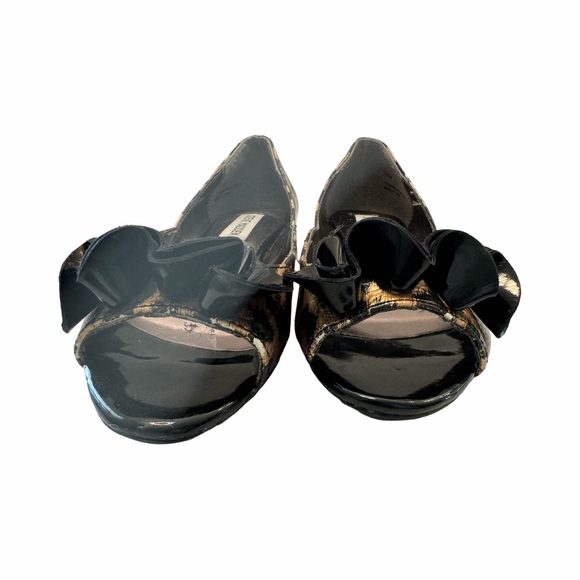 Steve Madden slip on flats metallic gold black animal print size 7 - Picture 5 of 8